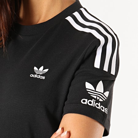 Adidas Originals - Tee Shirt A Bandes Lock Up ED7530 Noir Blanc