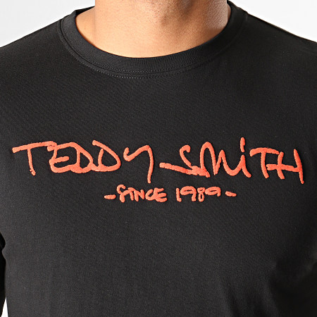 Teddy Smith - Tee Shirt Manches Longues Ticlass 3 Noir Rouge