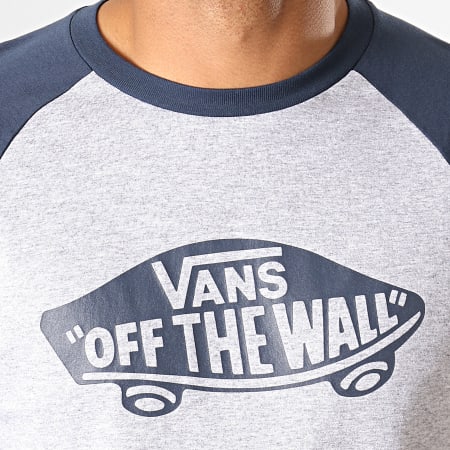 Vans - Tee Shirt Manches Longues Off The Way Raglan VN000XXMK00 Gris Chiné Bleu Foncé