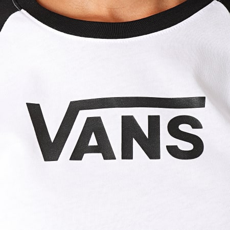 Vans - Tee Shirt Manches Longues Femme Flying V Classic Raglan 0A47XYYB Blanc Noir