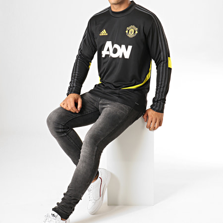 Adidas Sportswear - Maillot De Foot Manches Longues A Bandes Manchester United DX9037 Noir