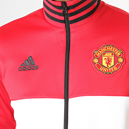 Adidas Sportswear - Veste De Sport Zippée Manchester United 3 Stripes DX9086 Noir Blanc Rouge