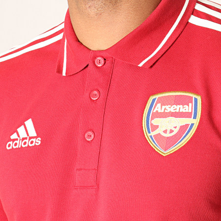 Adidas Sportswear - Polo Manches Courtes A Bandes Arsenal EH5618 Bordeaux