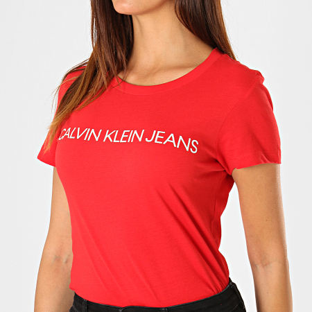 Calvin Klein - Tee Shirt Femme Institutional Logo 7940 Rouge