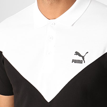 Puma - Polo Manches Courtes Iconic MCS 595303 Blanc Noir