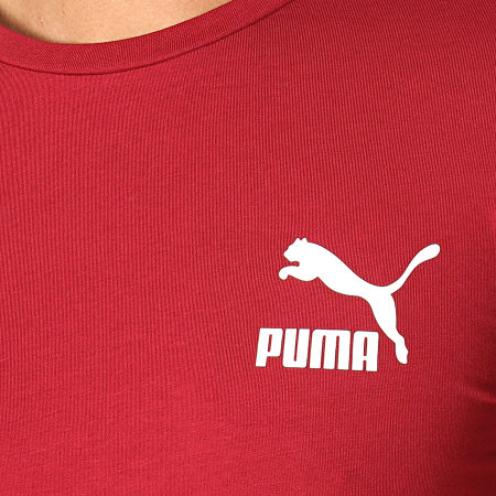 Puma - Tee Shirt Slim A Bandes Iconic T7 595292 Bordeaux