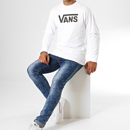 Vans - Tee Shirt Manches Longues Classic VN000K6HYB2 Blanc Noir