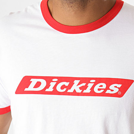 Dickies - Tee Shirt Bakerton Blanc Rouge