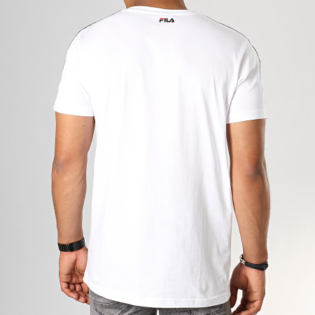 Fila - Tee Shirt A Bandes Vainamo 687217 Blanc Noir Rouge