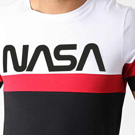 NASA - Tee Shirt Worm Logo Tricolore Noir Blanc Rouge