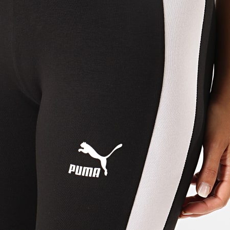 Puma - Legging Femme A Bandes Classics Logo T7 575075 Noir Blanc