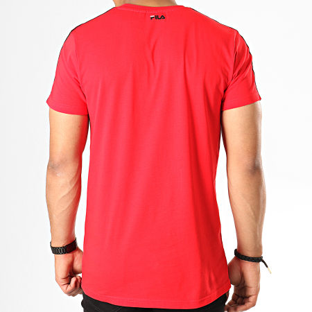 Fila - Tee Shirt A Bandes Vainamo 687217 Rouge Noir Blanc