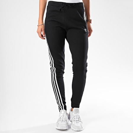 Adidas Originals - Pantalon Jogging Femme A Bandes Regular Cuffed CE5607 Noir Blanc