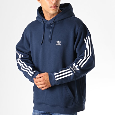 Adidas Originals - Sweat Capuche A Bandes Tech ED6125 Bleu Marine
