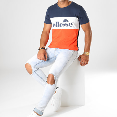 Ellesse - Tee Shirt 1031N Gustave Bleu Marine Orange
