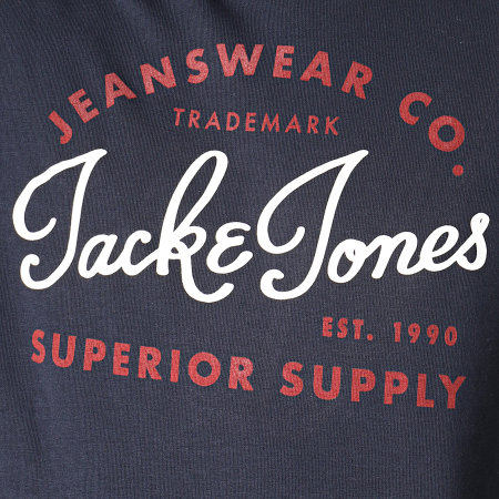 Jack And Jones - Sweat Capuche Logo Bleu Marine