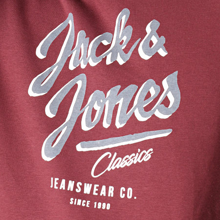 Jack And Jones - Sweat Capuche Logo Bordeaux