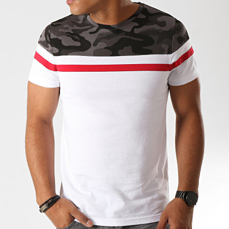 LBO - Tee Shirt Tricolore 802 Camo Gris Rouge Blanc