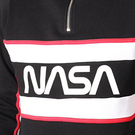 NASA - Sweat Col Demi Zip Worm Logo Noir