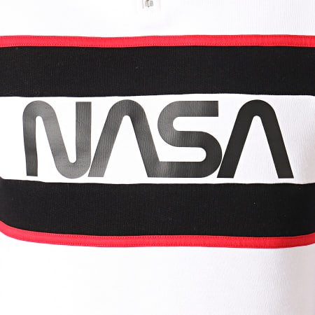 NASA - Sweat Col Demi Zip Worm Logo Blanc