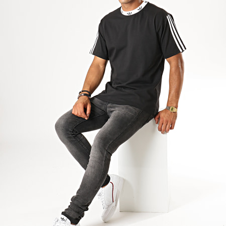 Adidas Originals - Tee Shirt A Bandes Trefoil ED5609 Noir