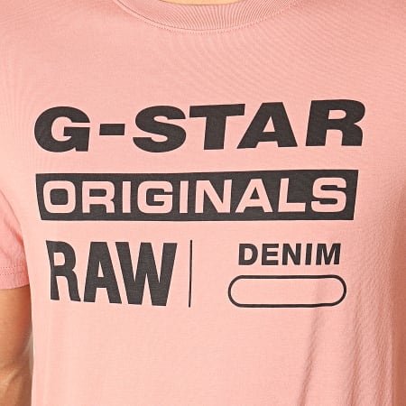 G-Star - Tee Shirt Graphic 8 D14143-336 Rose Noir