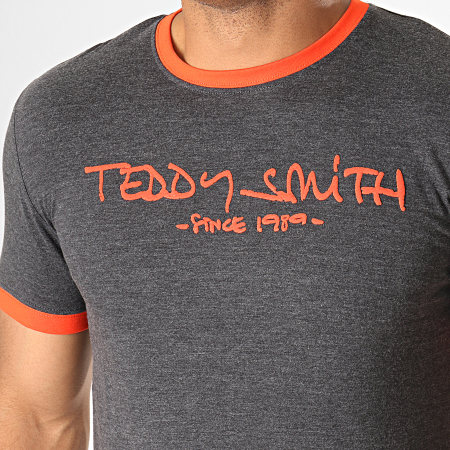 Teddy Smith - Tee Shirt Ticlass 3 Gris Anthracite Chiné