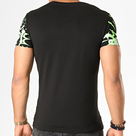 John H - Tee Shirt M-33 Noir Vert Fluo