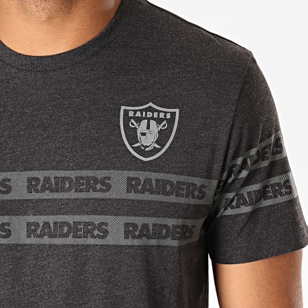 New Era - Tee Shirt NFL Tonal Black Oakland Raiders 12033336 Gris Anthracite Chiné