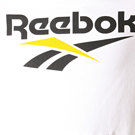 Reebok - Sweat Capuche A Bandes Classic Vector EB3633 Blanc Noir