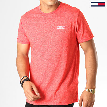 Tommy Jeans - Tee Shirt Modern Jaspe 4559 Rouge Chiné