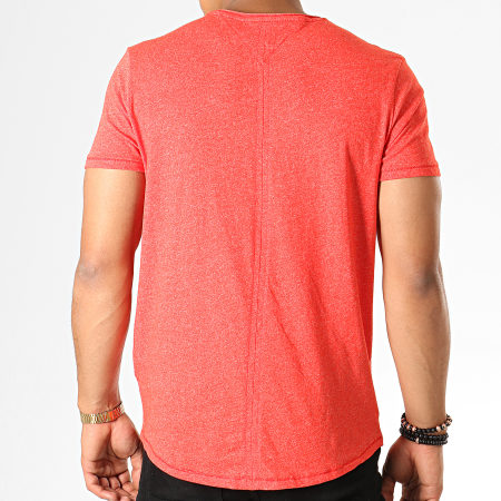 Tommy Jeans - Tee Shirt Essential Jaspe 4792 Rouge Chiné