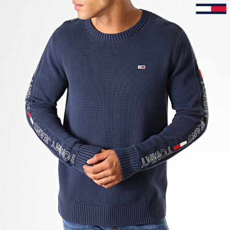 Tommy Jeans - Pull A Bandes Tape 6998 Bleu Marine