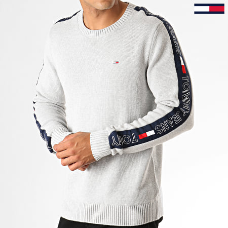 Tommy Hilfiger - Pull A Bandes Tape 6998 Gris Chiné
