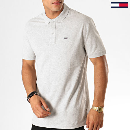 Tommy Jeans - Polo Manches Courtes Classics Solid 7196 Gris Chiné