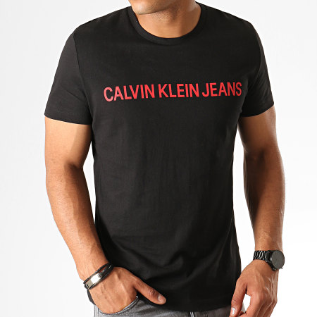 Calvin Klein - Tee Shirt Institutional Logo 7856 Noir Rouge