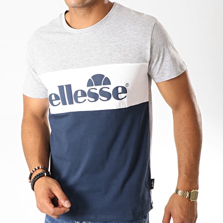 Ellesse - Tee Shirt Gustave Gris Chiné Bleu Marine