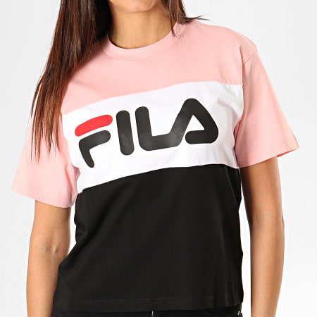 Fila - Tee Shirt Femme Allison 682125 Rose Blanc Noir
