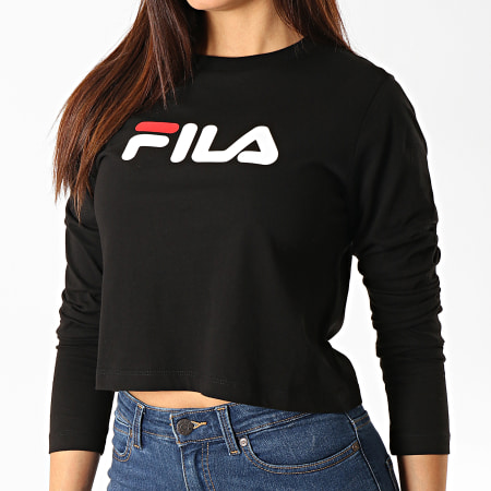 Fila - Tee Shirt Femme Crop Manches Longues Marceline 687213 Noir