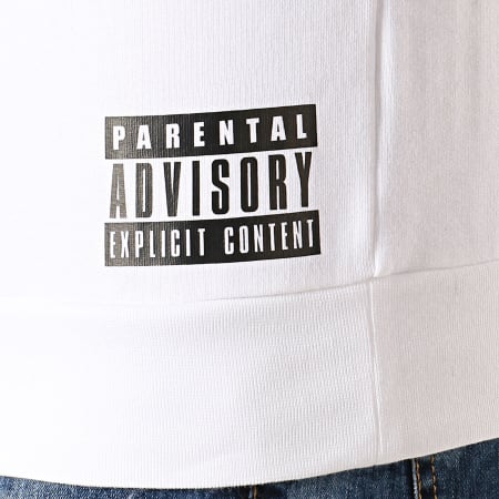 Parental Advisory - Sweat Col Demi Zip Logo Blanc