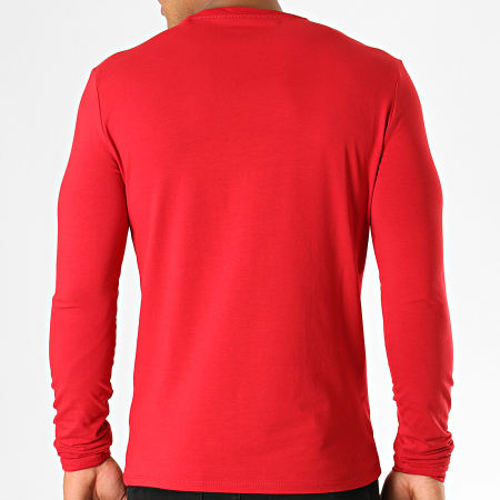 Guess - Tee Shirt Manches Longues M94I43-J1300 Rouge Blanc