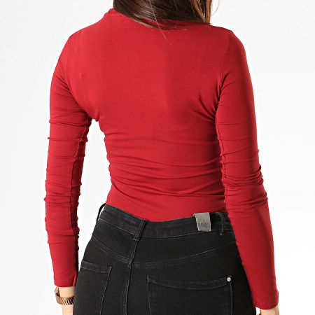Guess - Tee Shirt Manches Longues Femme W94I95-J1300 Rouge Doré