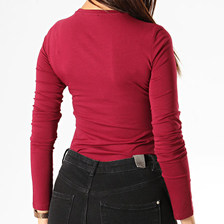 Guess - Tee Shirt Manches Longues Femme W94I95-J1300 Bordeaux Doré