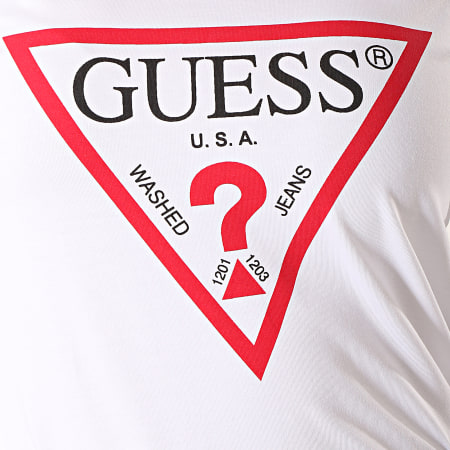 Guess - Tee Shirt Manches Longues Femme O94I09-J1311 Blanc