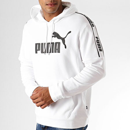 Puma - Sweat Capuche Amplified 580438 Blanc Noir 