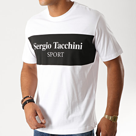 Sergio Tacchini - Tee Shirt Daniken 38363 Blanc Noir