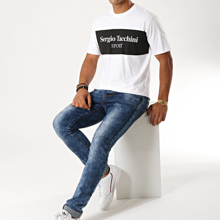 Sergio Tacchini - Tee Shirt Daniken 38363 Blanc Noir