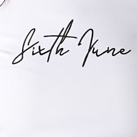 Sixth June - Tee Shirt Crop Femme 3904KTO Blanc