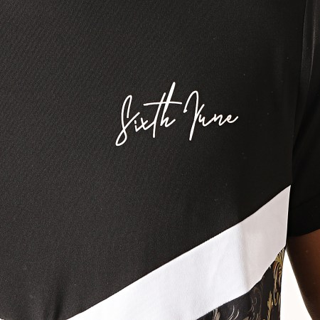 Sixth June - Tee Shirt Oversize Floral Renaissance 3880VTS Noir Blanc