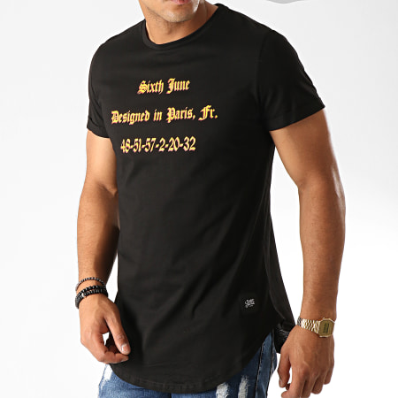 Sixth June - Tee Shirt Oversize 3889CTS Noir Jaune